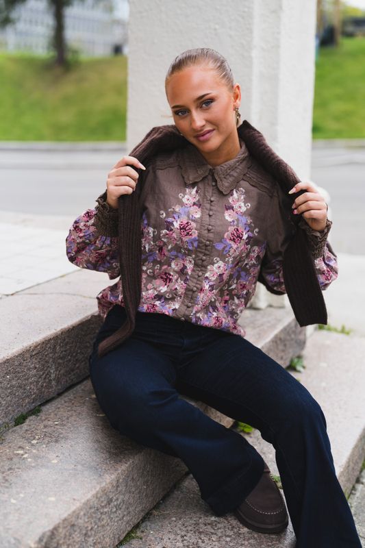 Somellu LS Shirt Timber Wolf Somellu Print 