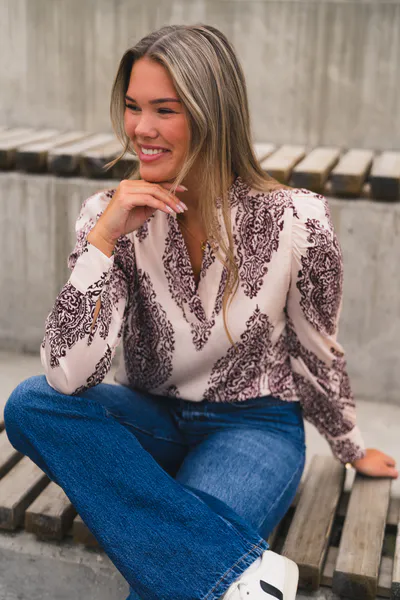 Hovedbilde Rosslyn Paisley Drop Blouse Burgundy