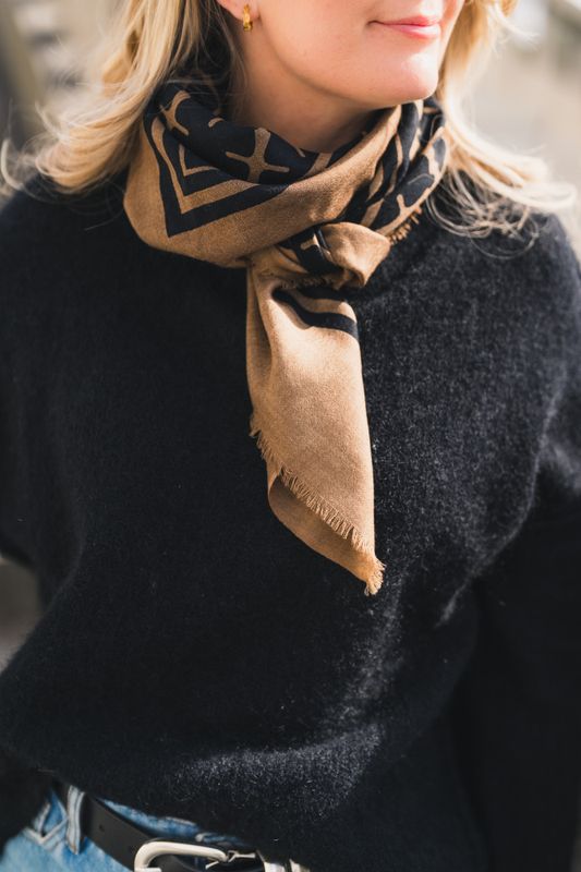 Cornelis Wool Scarf Light Brown 