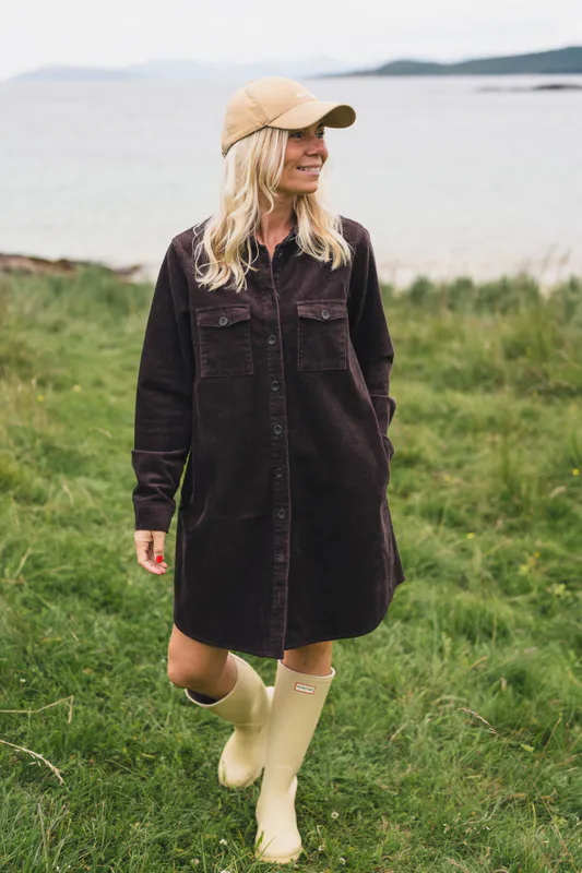 Ella Short Shirt Dress Black Coffee 