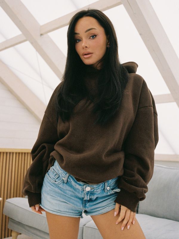 Back Logo Hoodie Brown 
