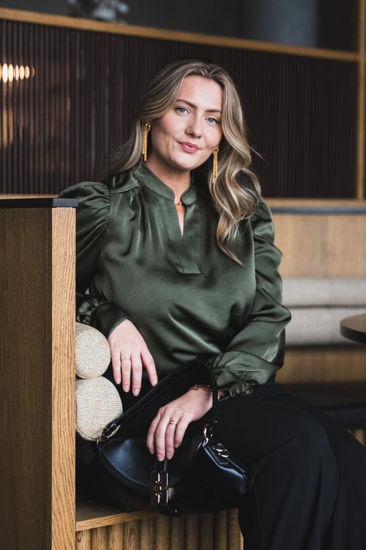 Rosslyn Heavy Sateen Blouse Deep Green 