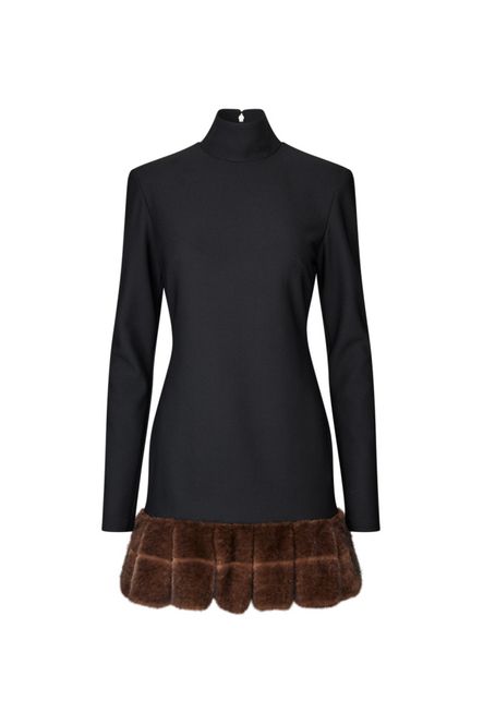 Hovedbilde LS Faux Fur Trim Dress Black 