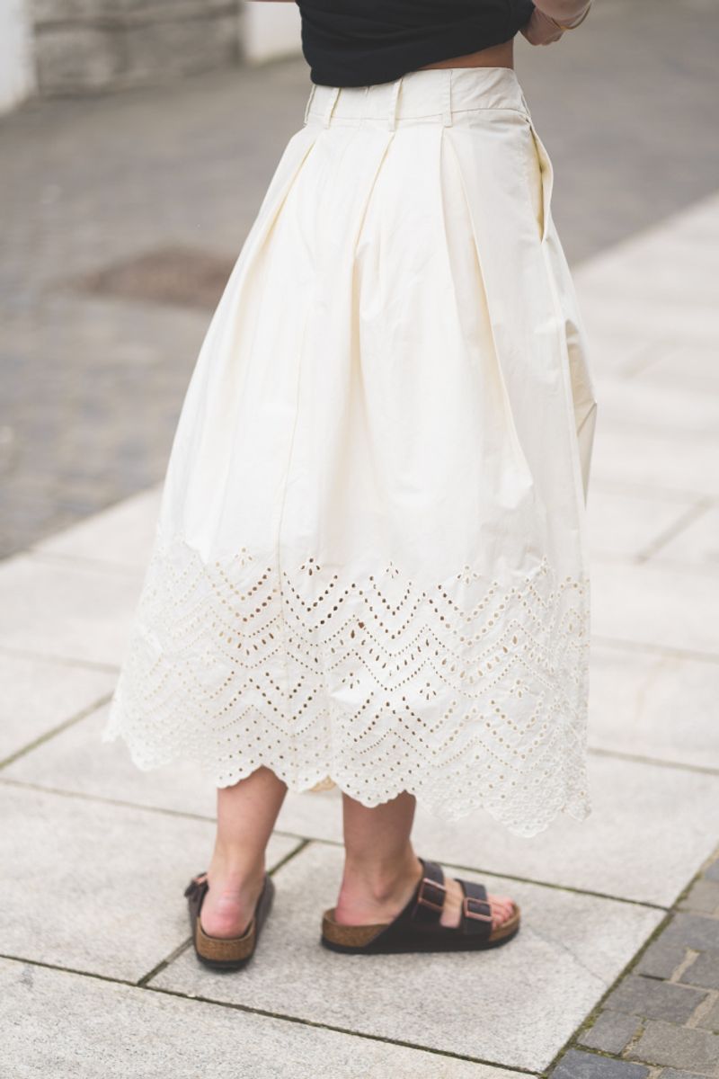 Poppy Anglaise Skirt Bone 