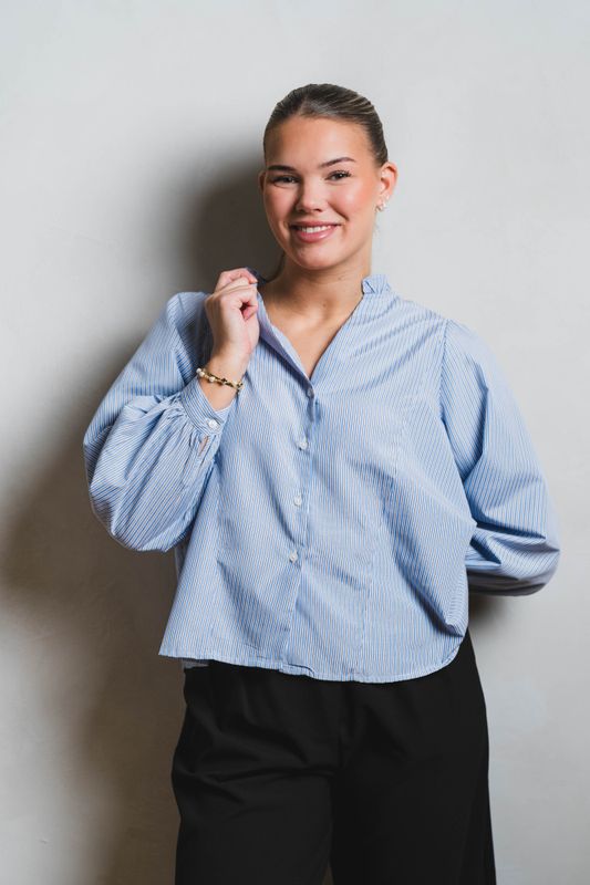 Barba Striped Blouse Light Blue 