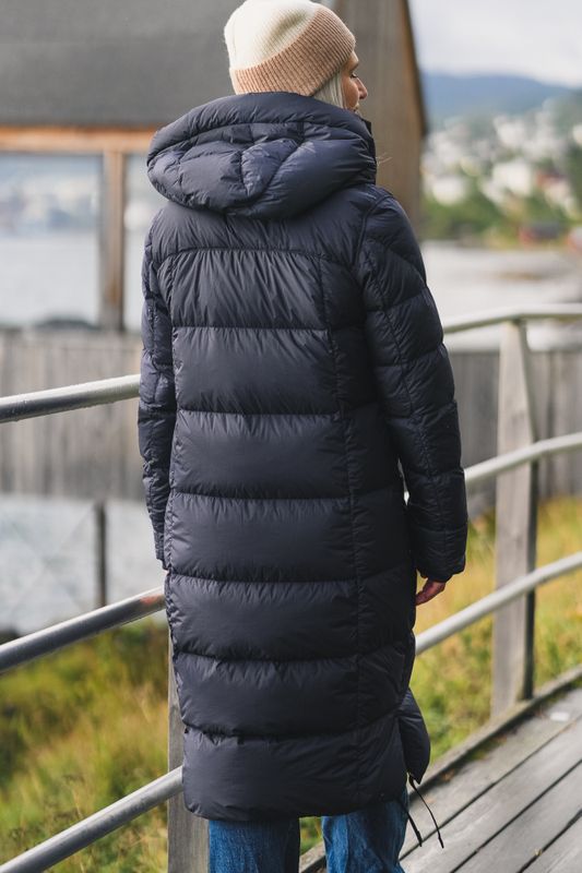 Panda Hooded Down Coat Blue Navy 