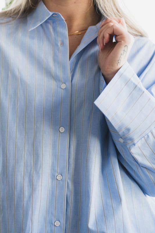 Dita Twin Stripe Shirt Light Blue 