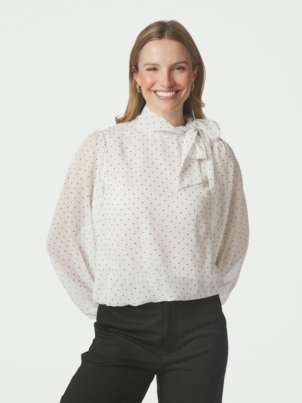 Dorellie Dot Blouse Offwhite 