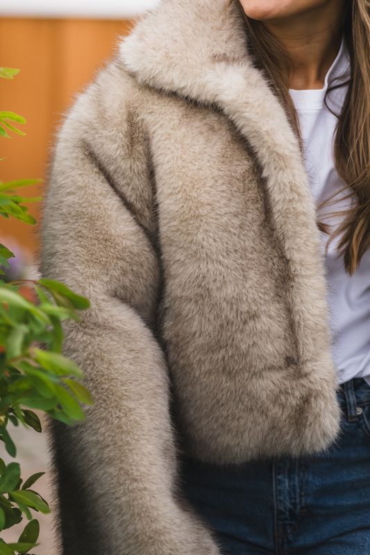 Steff Faux Fur Jacket Beige 