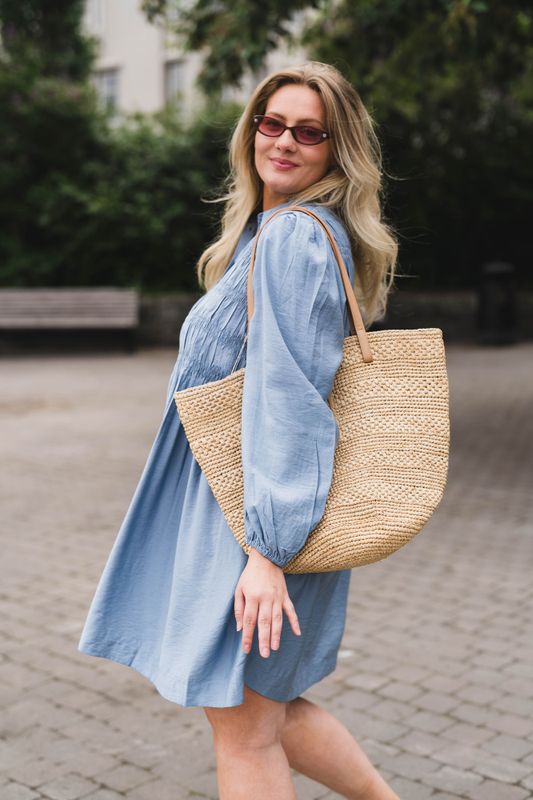 Pala LS Smock Shirt Dress Windward Blue 