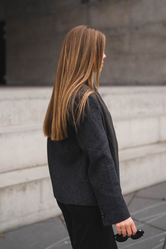 Paria Check Blazer Dark Grey 