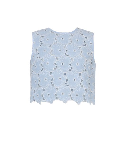 Hovedbilde Broderie Anglaise Top Light Blue 