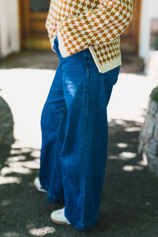 Rylan Elena Pants Mid Blue Wash 