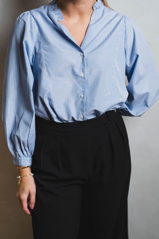 Barba Striped Blouse Light Blue 