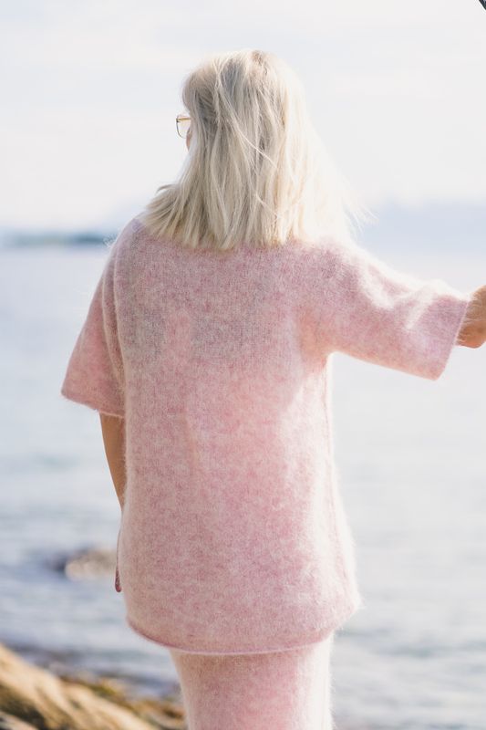 Fluffy Knit Tee Pink