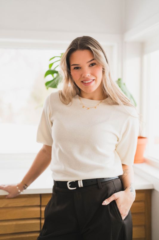 Missy Knit Tee Creme 