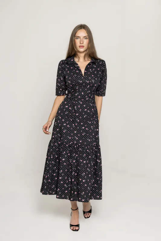 Agatha Dress Polka Bloom