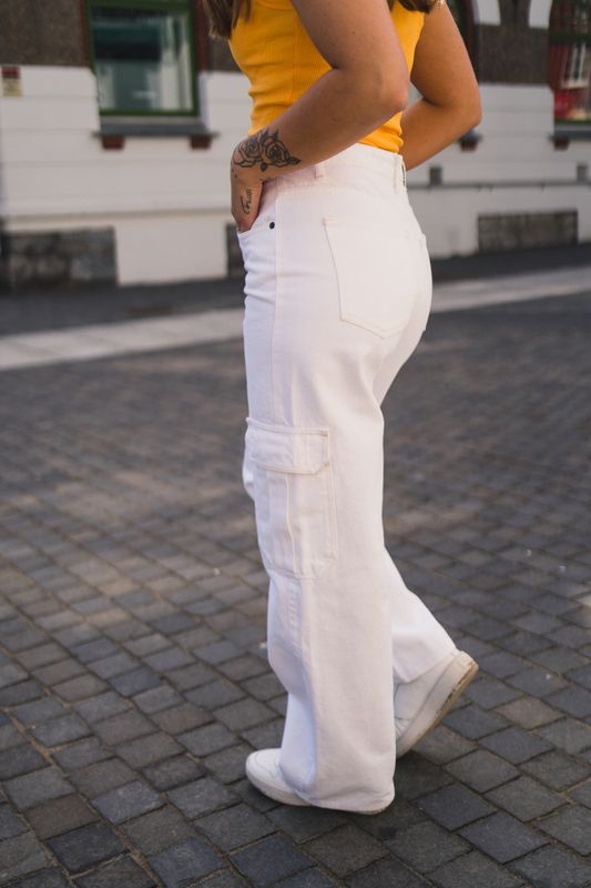 Vika Dye Pocket Pant White 