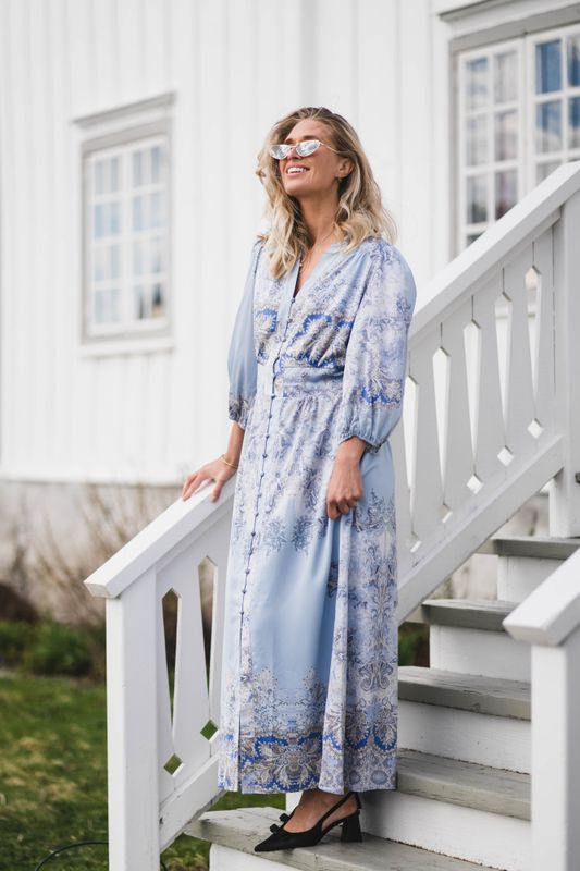 Stellar Artist Paisley Dress Light Blue 