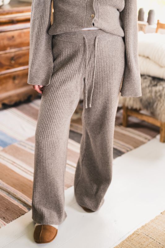 Amara Rib Trousers Taupe 