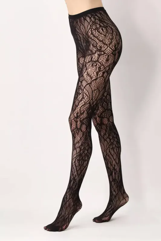Lace Net Tights Black 