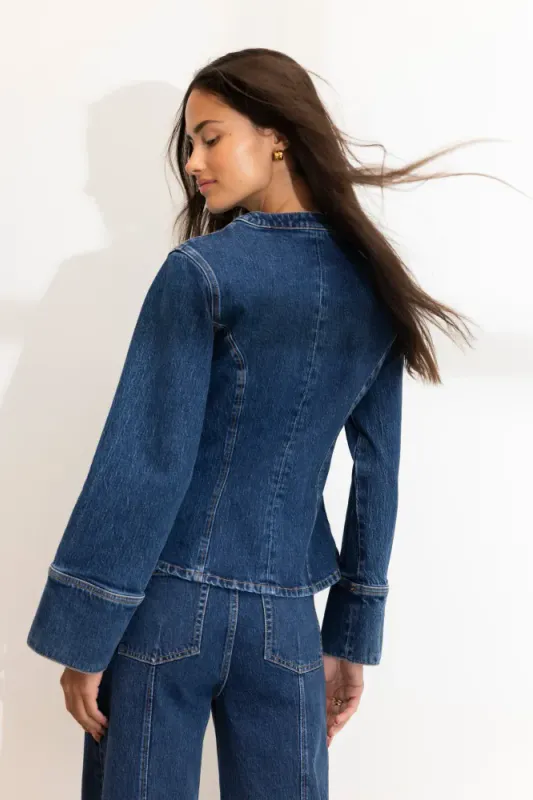 Izzy Blouse Washed Dark Blue 