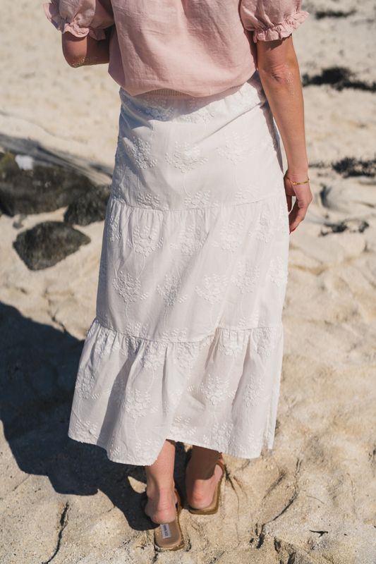 Camilla HW Skirt EMB Bright White