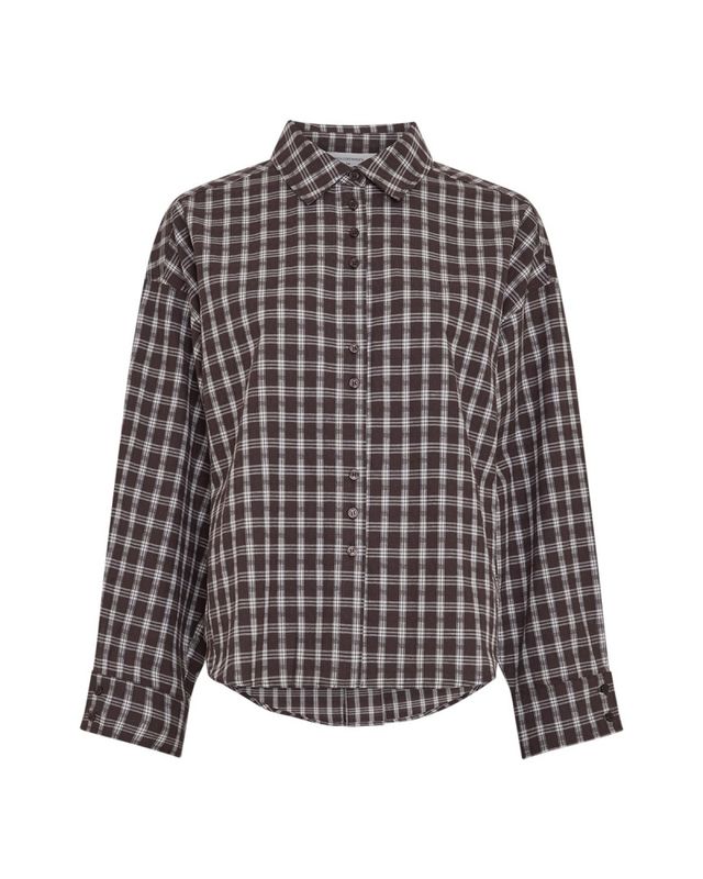 Carola Shirt Check Brown/Egret 