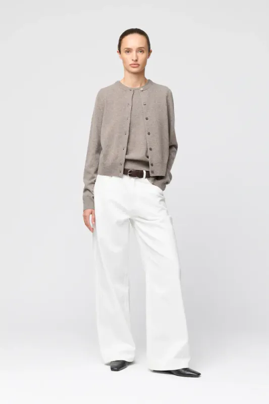 Classic Wool Cardigan Stone 