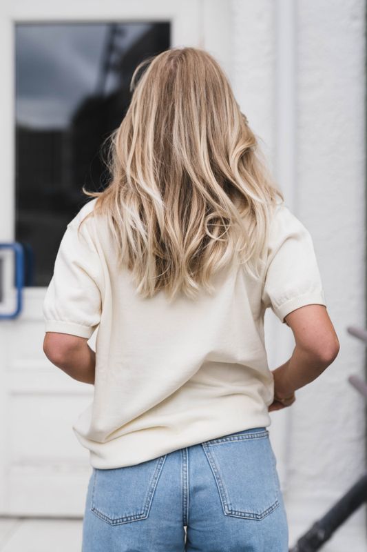 Marin Pocket Logo Knit Cream 