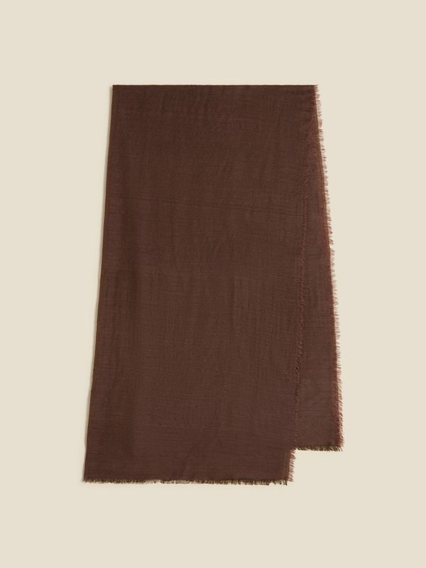 Silk Wool Sarong Fine Scarf Brown Mix 