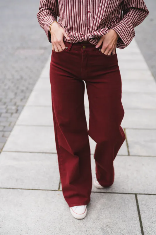 Palazzo Sponge Stretch Royal Burgundy