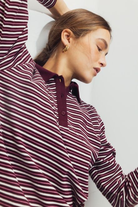 Hovedbilde Elmer Polo Shirt Deep Plum Stripe 