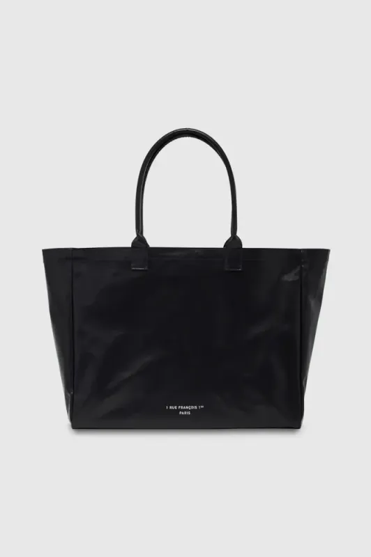 Leo Coated Canvas Tote Black 