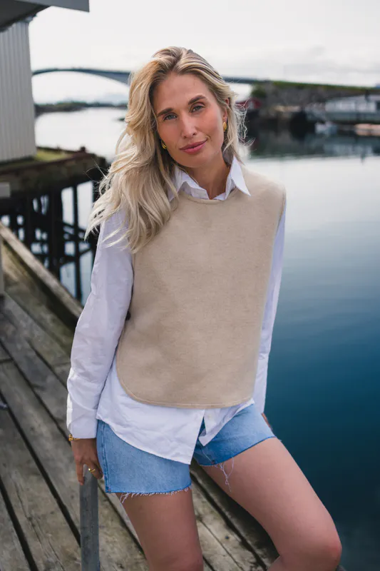 Ina Emma Vest Oatmeal Melange 