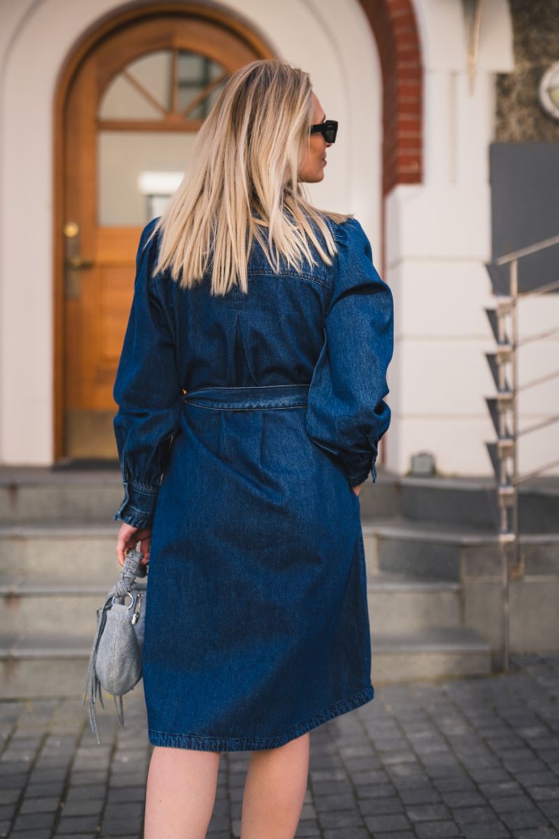 Frida Shirt Dress Mid Blue Wash 