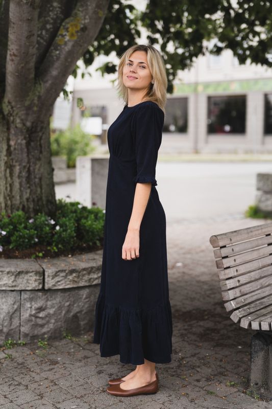 Rita Midi Dress Midnight Corduroy 