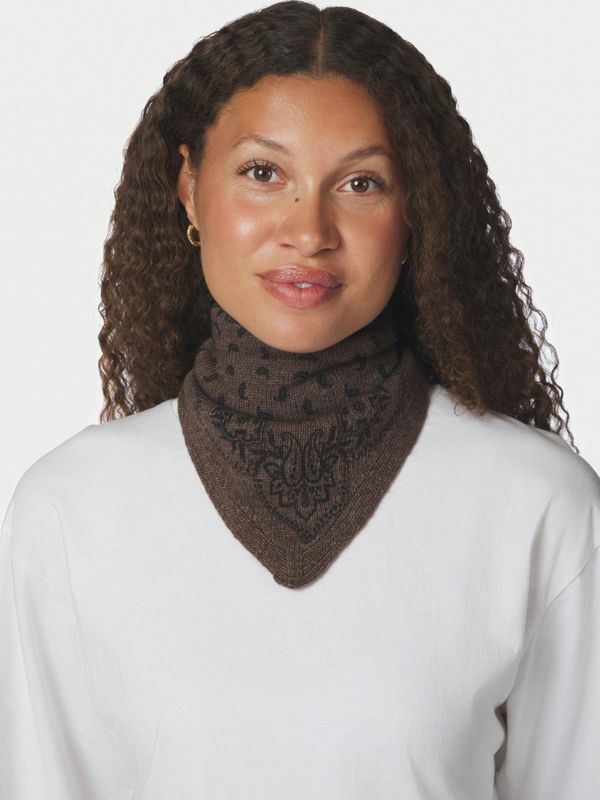 Ariya Paisley Knit Scarf Brown Melange 