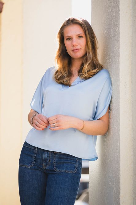 Hovedbilde Anelle Heavy Sateen Blouse Light Blue 