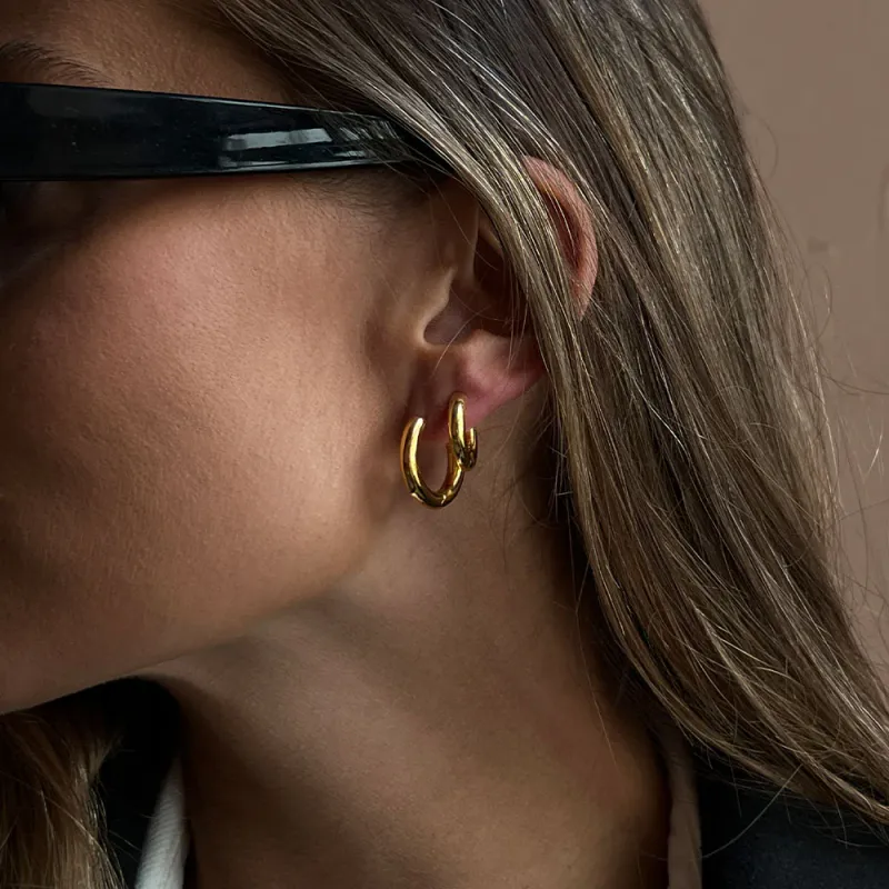 Midi Tube Hoops Gold 