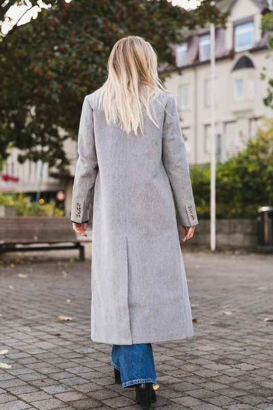 Tova LS Long Coat Light Grey Melange 
