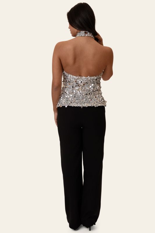 Emilyic Top Silver Sequin
