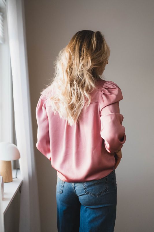 Rosslyn Heavy Sateen Blouse Evening Rose