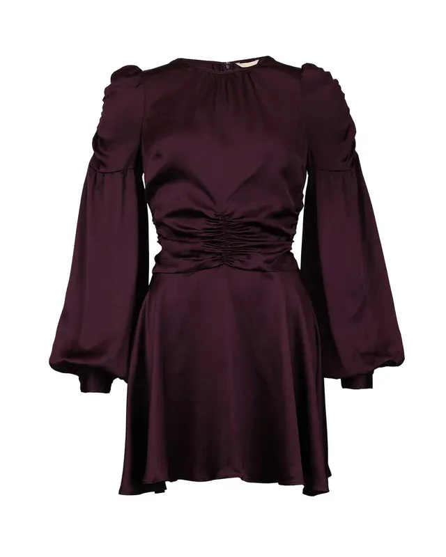 Satin Mini Dress Burgundy 
