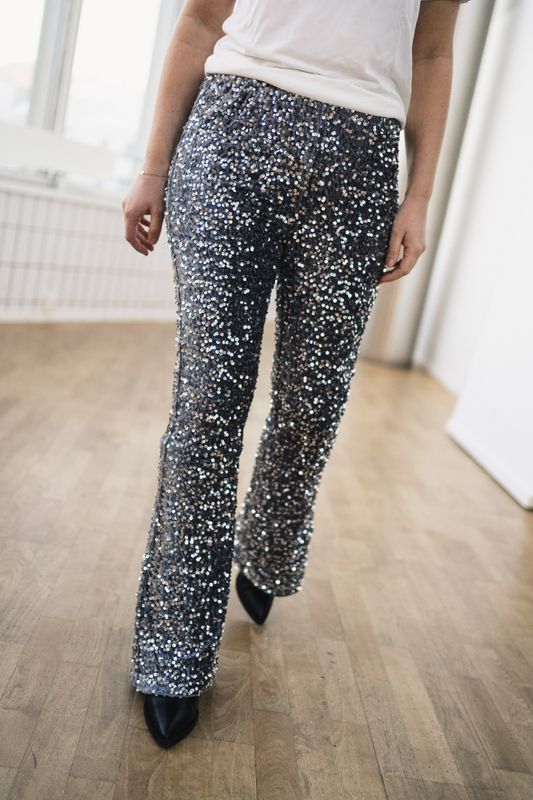 Milan Flared Pants Silver 