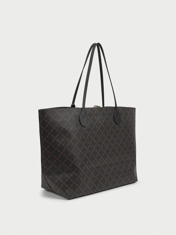 Abi Printed Tote Bag Dark Chocolate 
