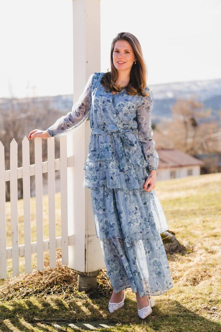 Hovedbilde Denila Crepe Print Dress Dusty Blue 