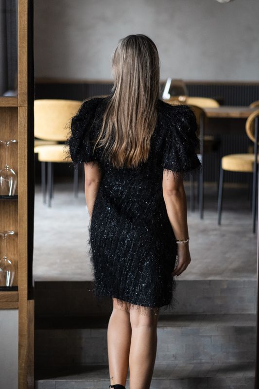 Ilza 2/4 Sequin Dress Black 