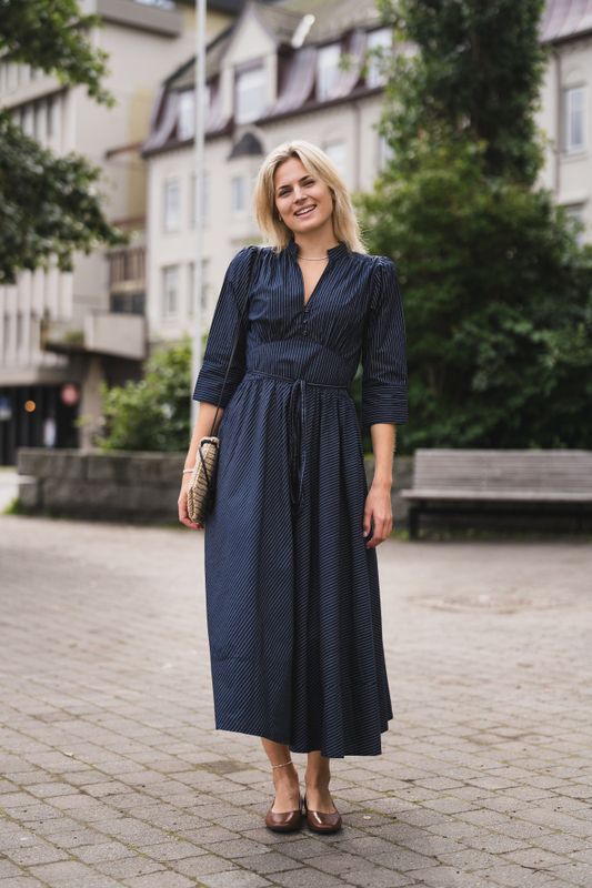 Maria Dress Pinstripe 