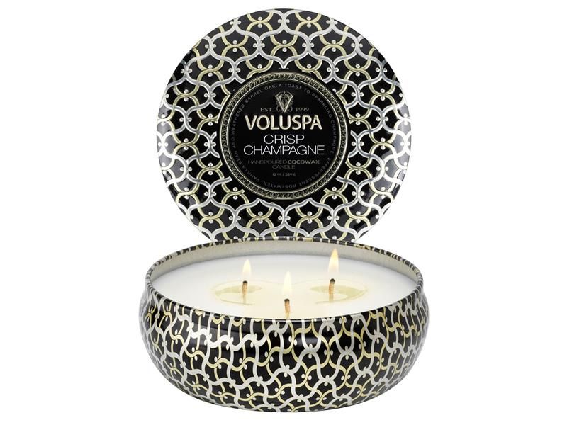 3 Wick Tin Candle Crisp Champagne 